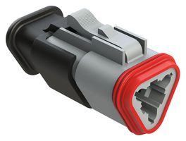 AMPHENOL SINE/TUCHEL AT06-3S-SR02GRY Automotive Connector Housing, Grey, AT Series, Plug, 3 Positions
