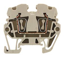 WEIDMULLER 1720920000 DIN Rail Mount Terminal Block, 2 Positions, 26 AWG, 12 AWG, 2.5 mm², Tension Clamp, 24 A