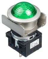 IDEC LB6MP-2T04G LED Panel Mount Indicator, Pilot Light, Green, 24 V, 18.2 mm, 16 mA, IP65