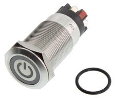 ARCOLECTRIC / BULGIN LIMITED MPI005OTELSRD12 Vandal Resistant Switch, MPI005 Series, 19 mm, SPDT, Latching, Round