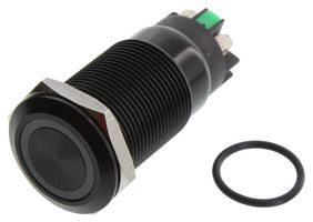 ARCOLECTRIC / BULGIN LIMITED MPI005RTELAGN12 Vandal Resistant Switch, MPI005 Series, 19 mm, SPDT, Latching, Round