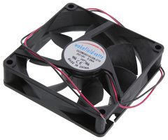 WAKEFIELD THERMAL DC0802012U2B-2T0 DC Axial Fan, 12 V, Square, 80 mm, 20 mm, Ball Bearing, 51.2 CFM