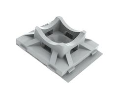 ESSENTRA COMPONENTS FTH-7-DHB Cable Tie Mount, Adhesive, 4.32 mm, Natural, Nylon 6.6 (Polyamide 6.6), 25.4 mm, 25.4 mm