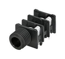 NEUTRIK NRJ4HF-1 Phone Audio Connector, 1/4" Mono, 2 Contacts, Jack, Panel PCB Mount, Silver Plated Contacts