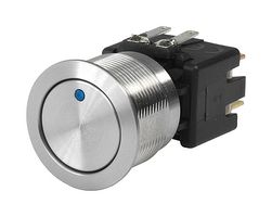 SCHURTER 1241.6824.1121000 Vandal Resistant Switch, DPST, Natural, MSM LA Series, Off-On, Red, Quick Connect