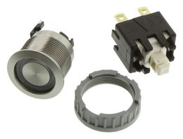 SCHURTER 1241.6834.1124000 Vandal Resistant Switch, DPST, Natural, MSM LA Series, On-Off, Blue, Quick Connect