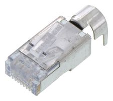 L-COM TSP8048C5S-10PK Modular Connector, RJ45 Plug, 1 x 1 (Port), 8P8C, Cat6, Cable Mount