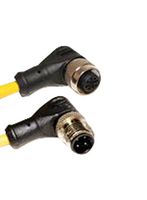 MUELLER ELECTRIC C4BD05M005 Sensor Cable, 22 AWG, 90° M12 Plug, 90° M12 Receptacle, 4 Positions, 5 m, 16.4 ft