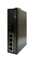 UNICOM POE-63505FMIN Switch, 9 Ports, Industrial, PoE Fast Ethernet, DIN Rail / Wall, RJ45 x 4, PoE+ x 4, SC x 1