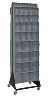 QUANTUM STORAGE QFS270-72+QFS400GY Tip-Out Bin Stand, 18 Bins, 500 lb, Gray, 16" x 23.625" x 75", 14 Gauge Steel