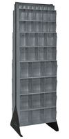 QUANTUM STORAGE QFS270-72GY Tip-Out Bin Stand, 18 Bins, 600 lb, Gray, 16" x 23.625" x 75", 14 Gauge Steel