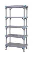 QUANTUM STORAGE QP244886V4S1 Open Shelving Unit, 5 Shelves, Vented/Solid Shelf, 86" x 24" x 48", PP, 1000lb, Millenia Series