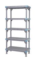 QUANTUM STORAGE QP245450SS-5 Open Shelving Unit, 5 Shelves, Solid Shelf, 50" x 24" x 54", PP, 1000lb, Millenia Series