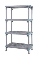 QUANTUM STORAGE QP242486SS-5 Open Shelving Unit, 5 Shelves, Solid Shelf, 86" x 24" x 24", PP, 1000lb, Millenia Series
