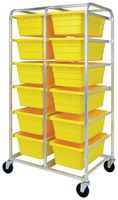 QUANTUM STORAGE TR12-2516-8YL Tub Rack, 12 Bins, 27" L x 37" W x 71" H, Yellow