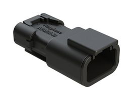 AMPHENOL SINE/TUCHEL ATM04-3P-SF01BLK Automotive Connector Housing, Black, ATM Series, Receptacle, 3 Positions