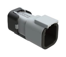 AMPHENOL SINE/TUCHEL ATM04-6P-SF01 Automotive Connector Housing, Gray, ATM Series, Receptacle, 6 Positions