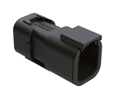 AMPHENOL SINE/TUCHEL ATM04-6P-SF01BLK Automotive Connector Housing, Black, ATM Series, Receptacle, 6 Positions