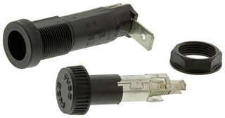 LITTELFUSE 03455LF7H Fuseholder, Cartridge, 1 Fuse, 10 A, 250 VAC, 250 VDC, 5mm x 20mm, Quick Connect