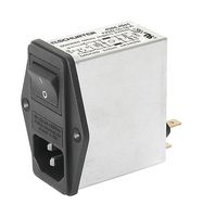 SCHURTER 4304.4095 IEC Power Connector, C14 Inlet, 10A, 250VAC, Quick Connect, Panel Mount