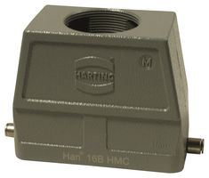 HARTING 19302160448 Heavy Duty Connector, M40 Top Entry, 2 Pegs, High Profile, Hood, Top Entry, Aluminum Body, 1 Lever