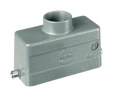 HARTING 19302161441 Heavy Duty Connector, M25 Top Entry, 2 Pegs, Low Profile, Hood, Top Entry, Aluminum Body, 1 Lever