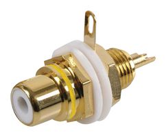 MULTICOMP PRO JR0581 YELLOW RCA (Phono) Audio / Video Connector, Socket, Gold Plated Contacts
