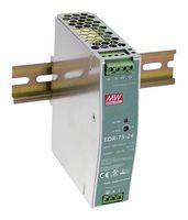MEAN WELL EDR-75-24 AC/DC DIN Rail Power Supply (PSU), ITE, 1 Output, 76.8 W, 24 V, 3.2 A