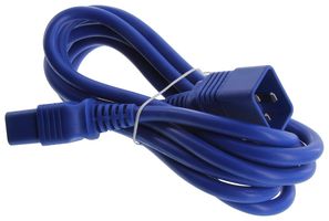 MULTICOMP PRO GW-151760 Mains Power Cord, IEC 60320 C20 to IEC 60320 C19, 3 m, 16 A, 250 V, Blue