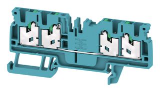 WEIDMULLER 2753960000 DIN Rail Mount Terminal Block, 4 Positions, 20 AWG, 14 AWG, 2.5 mm², Snap In, 24 A