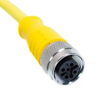 MUELLER ELECTRIC C5C03M002 Sensor Cable, A Coded, M12 Receptacle, Free End, 5 Positions, 2 m, 6.6 ft