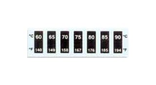 OMEGA RLC-50-60/90-100 Temperature Label, Reversible Strip, 7 Point, 60°C to 90°C, 2 s, Pack of 100, RLC Series
