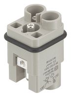 HARTING 09120022655 Conector Uso Rudo, 2/0+PE, Serie Han Q, Inserto, 3 Contactos, 3A, Macho, Macho por Tornillo
