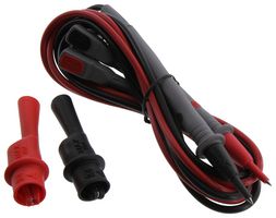 CAL TEST ELECTRONICS CT2900A Test Lead Set, Test Tip Probe, 4mm Right Angle Banana Plug, Shrouded, 1 kV, 12 A, Black, Red, 1 m