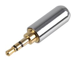 MULTICOMP PRO PS000095 Phone Audio Connector, 3 Contacts, Plug, 3.5 mm, Cable Mount, Gold Plated Contacts, Brass Body