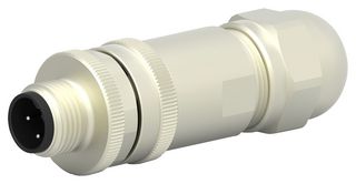TE CONNECTIVITY T4111411041-000 Conector para Sensor, M12, Male, 4 Contactos, Roscado Macho, Montaje en Cable Recto