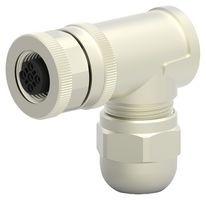 TE CONNECTIVITY T4112511051-000 Conector para Sensor, M12, Female, 5 Contactos, Roscado Hembra, Montaje en Cable Ángulo Recto