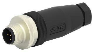 TE CONNECTIVITY T4111401051-000 Conector para Sensor, PG7/4- 6mm, M12, Male, 5 Contactos, Roscado Macho, Montaje en Cable Recto
