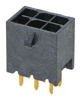 MOLEX 206832-1602 Pin Header, Wire-to-Board, 3 mm, 2 Rows, 16 Contacts, Through Hole, Micro-Fit+ 206832