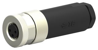 TE CONNECTIVITY T4010008031-000 Conector para Sensor, M8, Female, 3 Positions, Roscado Hembra, Montaje en Cable Recto