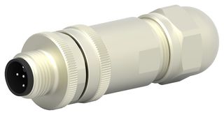 TE CONNECTIVITY T4111012051-000 Sensor Connector, PG9/6-8mm, M12, Male, 5 Positions, Screw Pin, Straight Cable Mount