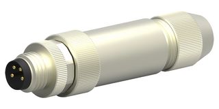 TE CONNECTIVITY T4111011051-000 Sensor Connector, PG7, M12, Male, 5 Positions, Screw Pin, Straight Cable Mount
