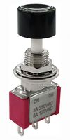 MULTICOMP PRO MP-PB8-AA22A1QE-3 Botón Pulsador, SPDT, Encendido-Encendido, Émbolo Redondo, Negro