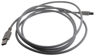 L-COM CSMUAX-2M USB Cable, Type A Plug to Type A Receptacle, 2 m, 6.56 ft, USB 2.0, Gray
