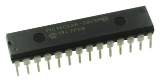 MICROCHIP PIC16C63A-20/SP 8 Bit MCU, One Time Programmable, PIC16 Family PIC16C6x Series Microcontrollers, PIC16, 20 MHz