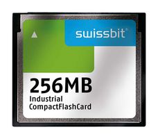 SWISSBIT SFCF0256H1AF1TO-C-MS-527-STD Flash Memory Card, Compact Flash Card, Type I, 256 MB, 0 °C, 70 °C, C-500 Series
