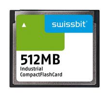 SWISSBIT SFCF0512H1AF1TO-C-MS-527-STD Flash Memory Card, Compact Flash Card, Type I, 512 MB