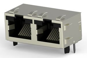 AMP - TE CONNECTIVITY 6116522-1 Modular Connector, RJ45 Jack, 1 x 2 (Ganged), 8P8C, Cat5, Through Hole Mount