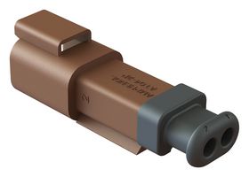 AMPHENOL SINE/TUCHEL AT04-2P-SR01BRN Automotive Connector Housing, Brown, AT Series, Receptacle, 2 Positions