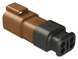 AMPHENOL SINE/TUCHEL AT04-4P-SR01BRN Automotive Connector Housing, Brown, AT Series, Receptacle, 4 Positions